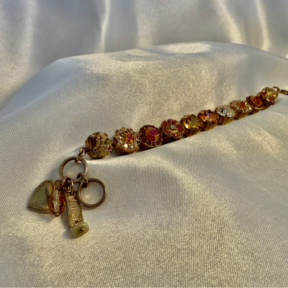Mariana Gold and Brown Charm Bracelet